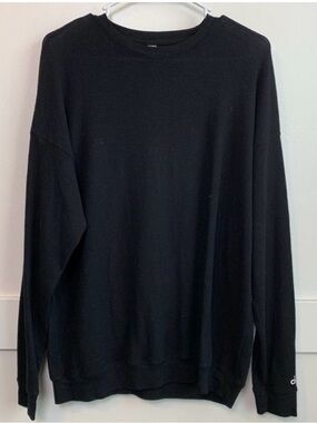 Alo Yoga Black Crew Neck Sweatshirt